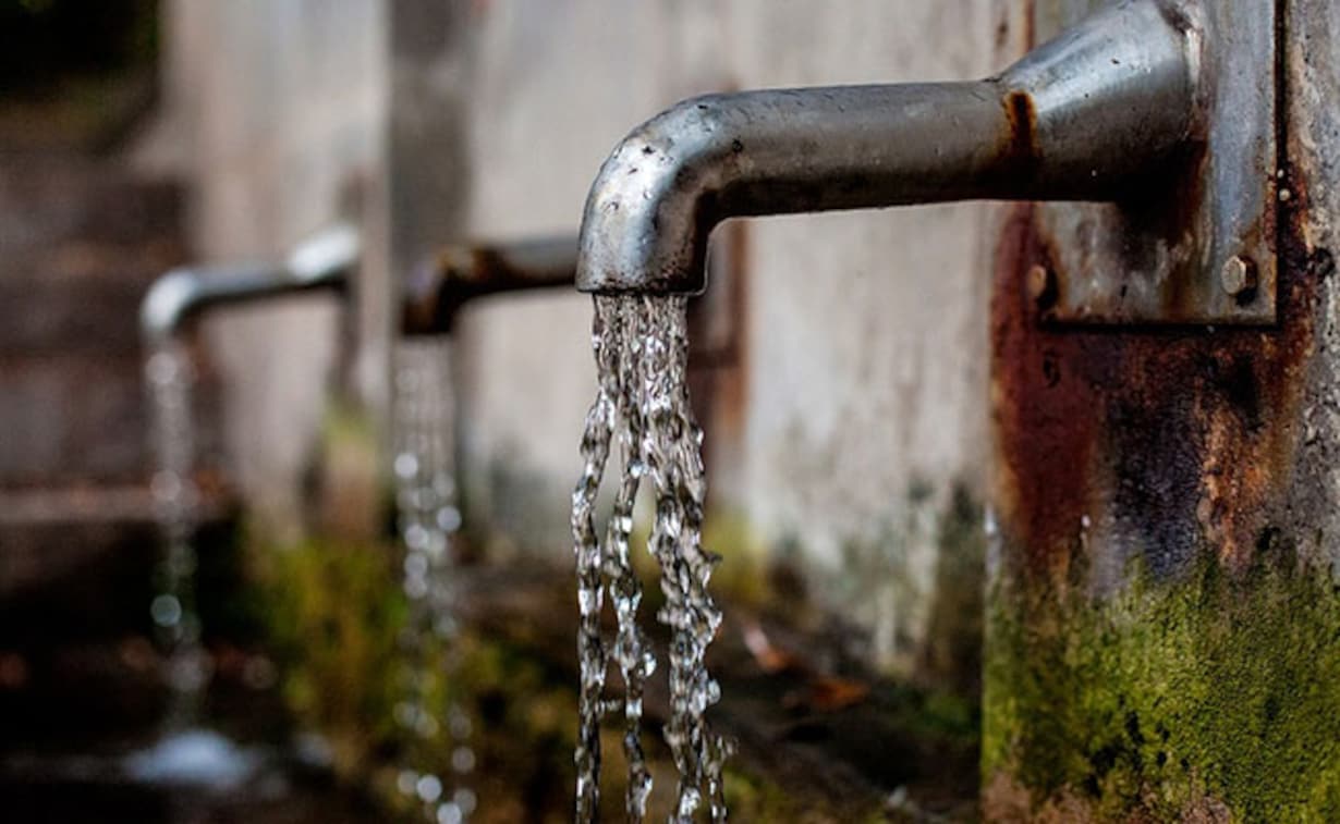 Water running through a tap